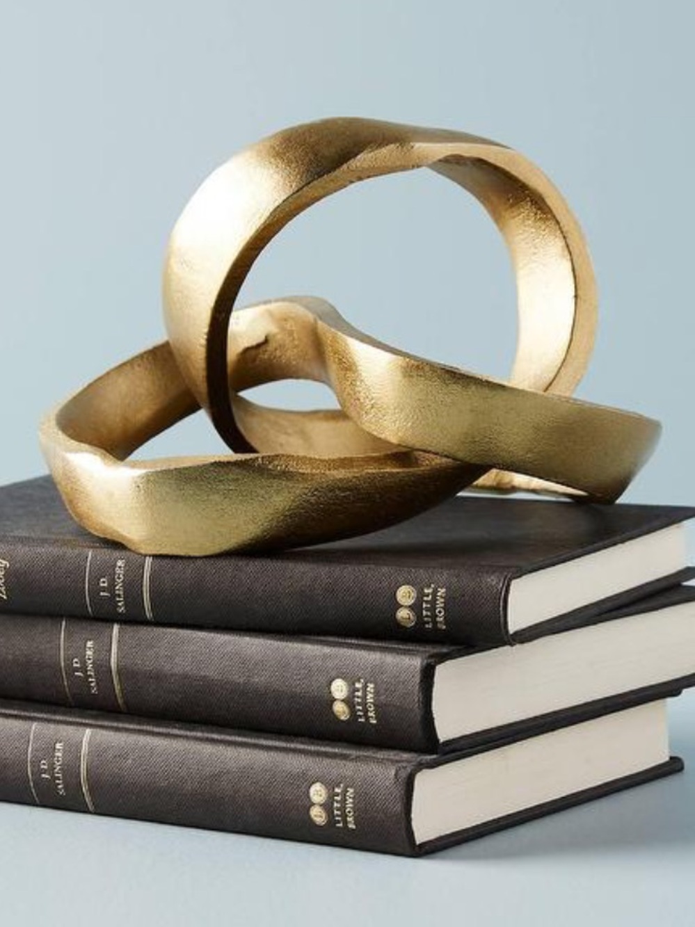 Anthropologie Infinity Sculpture Iron Metal Brass Gold Heavy MCM New!